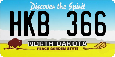 ND license plate HKB366