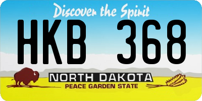 ND license plate HKB368