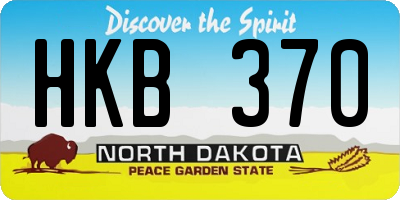 ND license plate HKB370