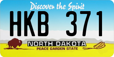ND license plate HKB371