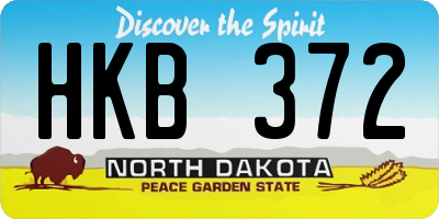 ND license plate HKB372