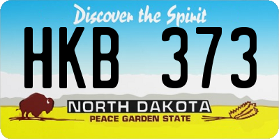 ND license plate HKB373