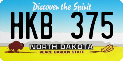 ND license plate HKB375