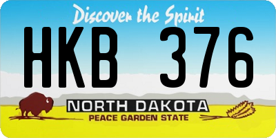 ND license plate HKB376