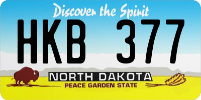 ND license plate HKB377