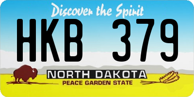 ND license plate HKB379