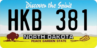 ND license plate HKB381