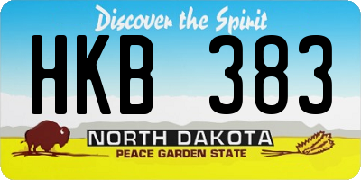 ND license plate HKB383