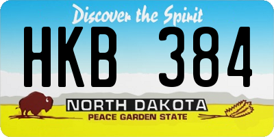 ND license plate HKB384