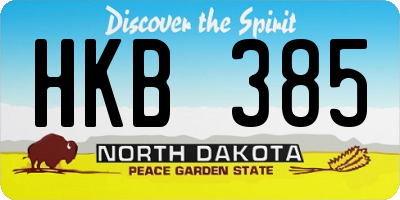 ND license plate HKB385
