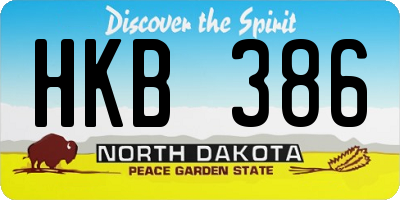 ND license plate HKB386