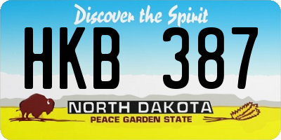 ND license plate HKB387