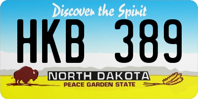 ND license plate HKB389