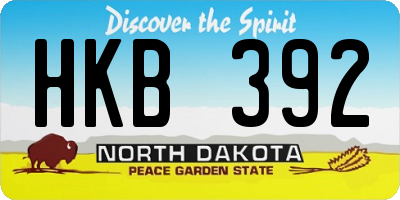 ND license plate HKB392