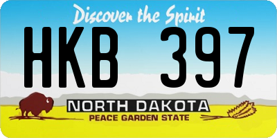 ND license plate HKB397