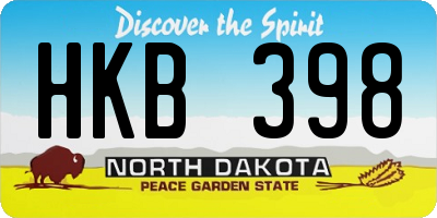 ND license plate HKB398