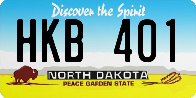 ND license plate HKB401