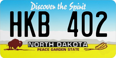ND license plate HKB402