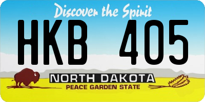 ND license plate HKB405