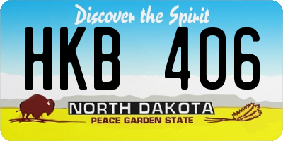 ND license plate HKB406