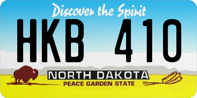ND license plate HKB410