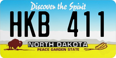 ND license plate HKB411