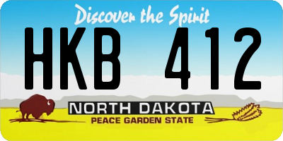 ND license plate HKB412
