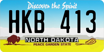 ND license plate HKB413