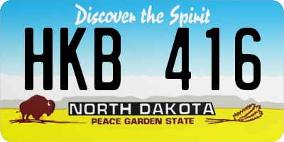 ND license plate HKB416