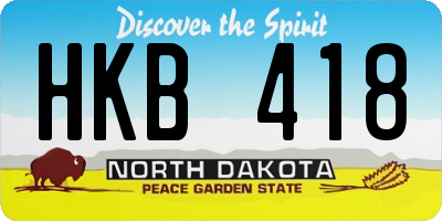 ND license plate HKB418