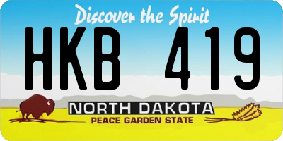 ND license plate HKB419