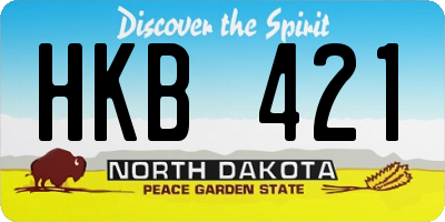 ND license plate HKB421