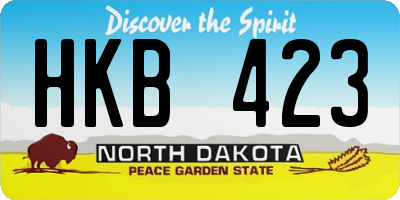 ND license plate HKB423
