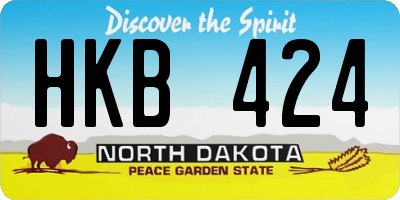 ND license plate HKB424