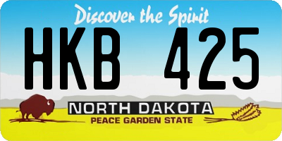 ND license plate HKB425