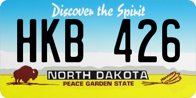 ND license plate HKB426