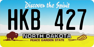 ND license plate HKB427