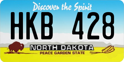 ND license plate HKB428