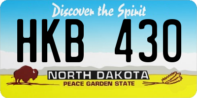 ND license plate HKB430