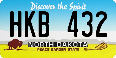 ND license plate HKB432