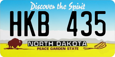 ND license plate HKB435