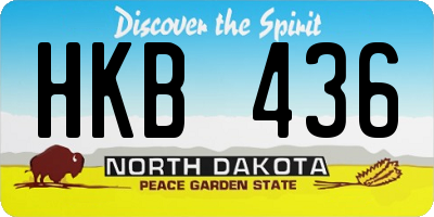 ND license plate HKB436