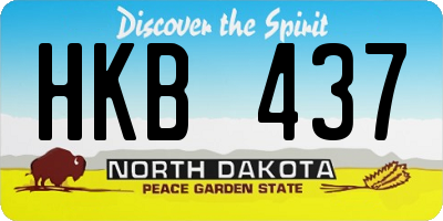 ND license plate HKB437