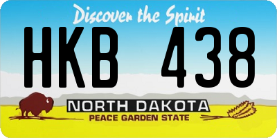 ND license plate HKB438