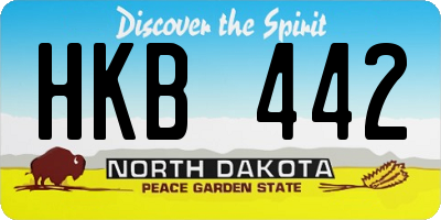 ND license plate HKB442