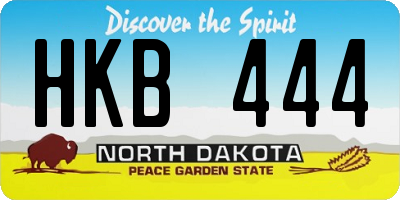 ND license plate HKB444