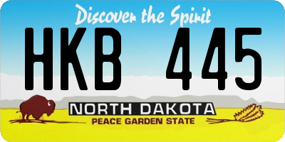 ND license plate HKB445