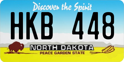 ND license plate HKB448