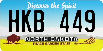 ND license plate HKB449