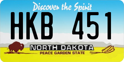 ND license plate HKB451